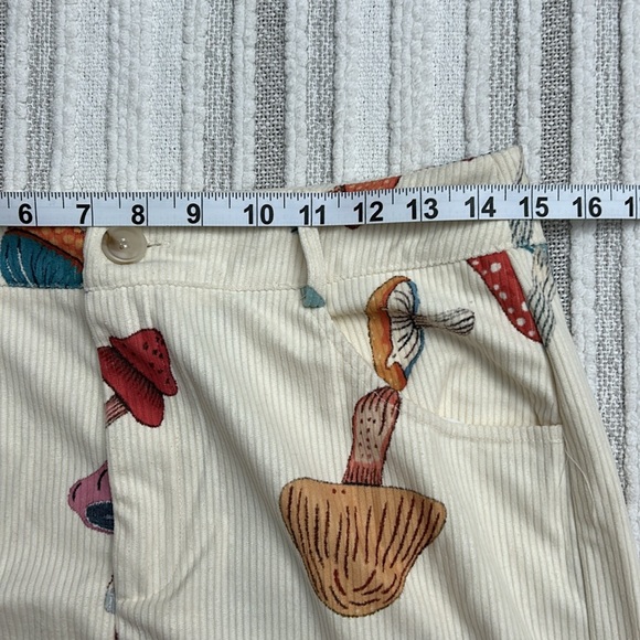 Cider Corduroy High Waist Mushroom Picket Wide Leg Trousers Pants Size M Cream - Picture 3 of 8